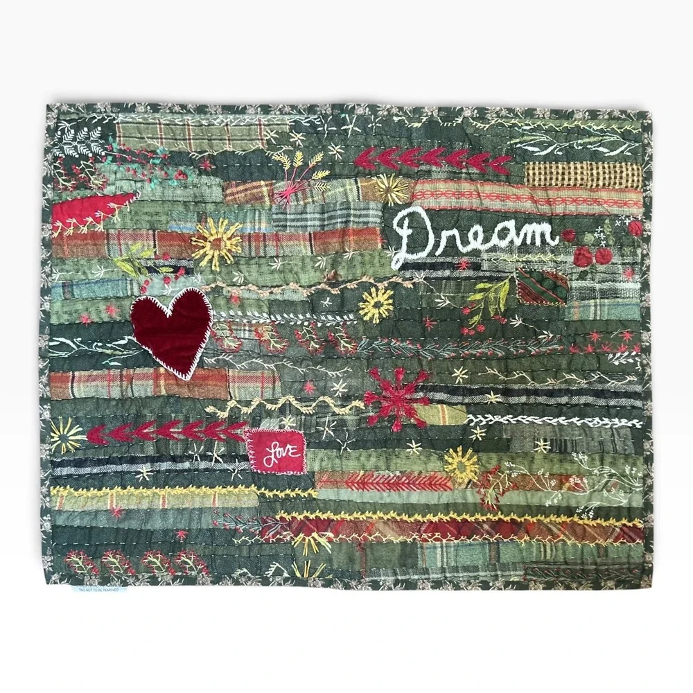 Pottery Barn Winter Dreams Queen Christmas Holiday Patchwork Quilt & 2 Shams